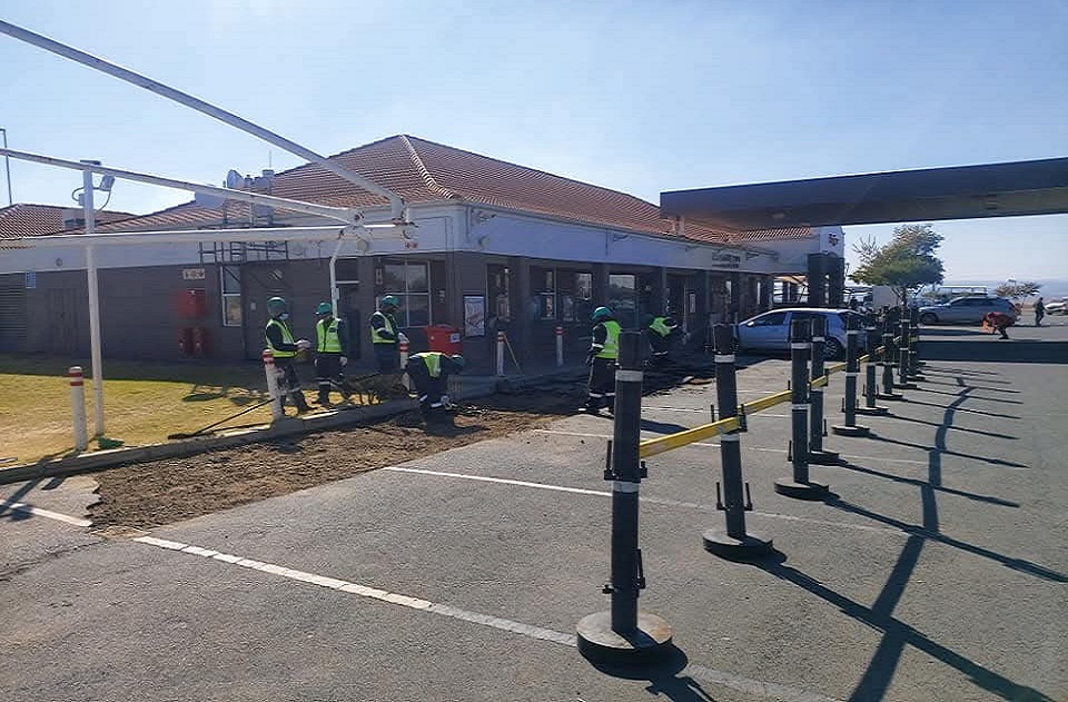 Image shows an ariel view of a parking lot constructed by Ashtar Civils