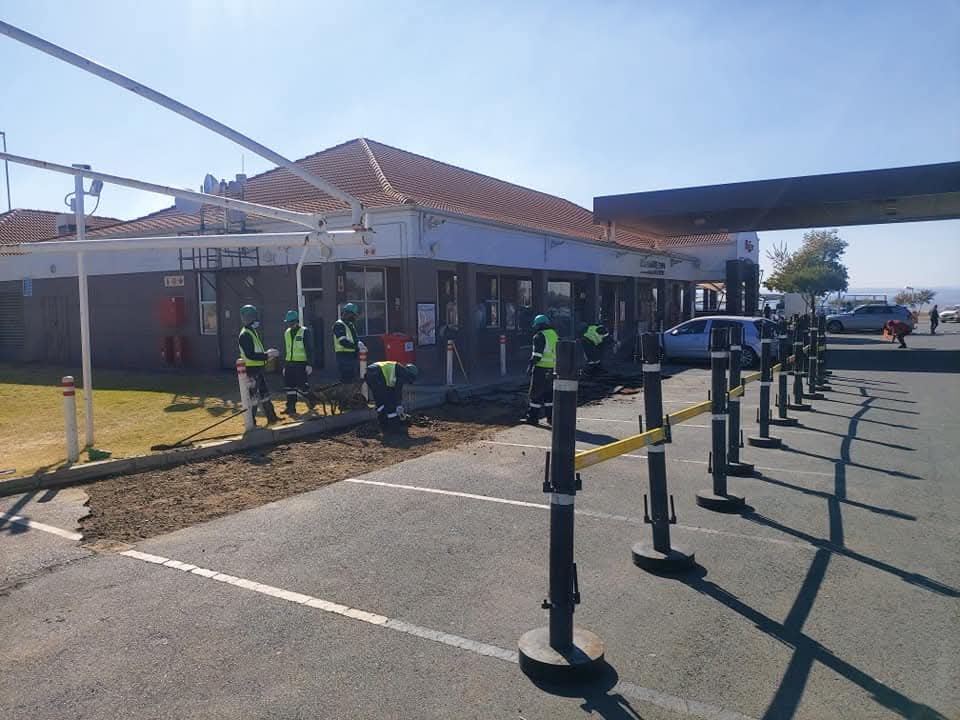 Image shows an ariel view of a parking lot constructed by ashtarcivils